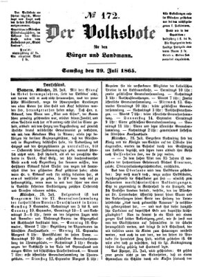 Der Volksbote für den Bürger und Landmann Samstag 29. Juli 1865