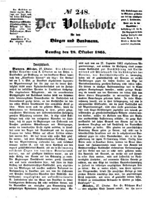 Der Volksbote für den Bürger und Landmann Samstag 28. Oktober 1865