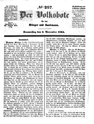 Der Volksbote für den Bürger und Landmann Donnerstag 9. November 1865