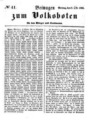 Der Volksbote für den Bürger und Landmann Montag 9. Oktober 1865