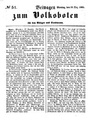 Der Volksbote für den Bürger und Landmann Montag 18. Dezember 1865