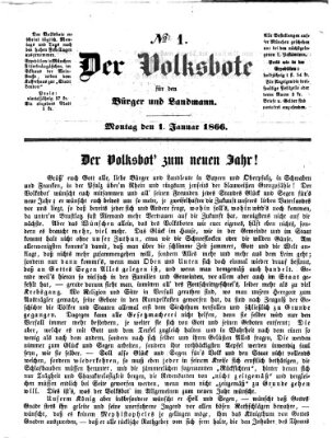 Der Volksbote für den Bürger und Landmann Montag 1. Januar 1866