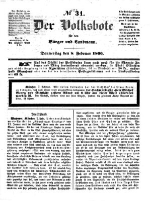 Der Volksbote für den Bürger und Landmann Donnerstag 8. Februar 1866