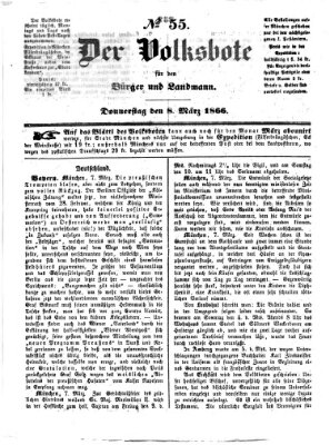 Der Volksbote für den Bürger und Landmann Donnerstag 8. März 1866