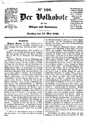 Der Volksbote für den Bürger und Landmann Samstag 12. Mai 1866