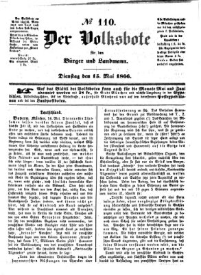 Der Volksbote für den Bürger und Landmann Dienstag 15. Mai 1866