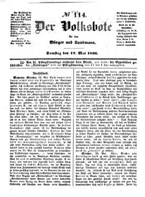 Der Volksbote für den Bürger und Landmann Samstag 19. Mai 1866