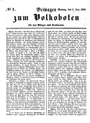 Der Volksbote für den Bürger und Landmann Montag 8. Januar 1866