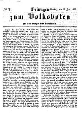 Der Volksbote für den Bürger und Landmann Montag 22. Januar 1866