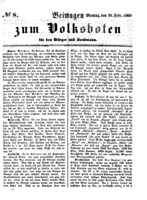 Der Volksbote für den Bürger und Landmann Montag 26. Februar 1866