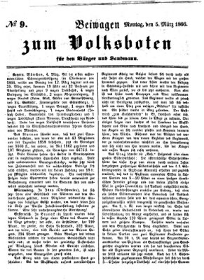 Der Volksbote für den Bürger und Landmann Montag 5. März 1866