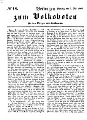 Der Volksbote für den Bürger und Landmann Montag 7. Mai 1866