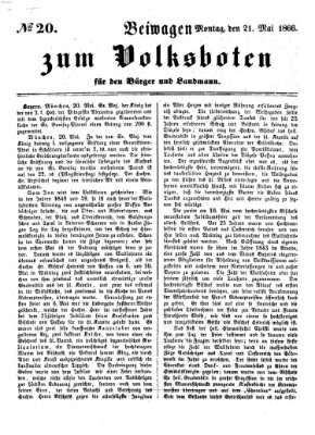 Der Volksbote für den Bürger und Landmann Montag 21. Mai 1866