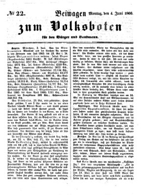 Der Volksbote für den Bürger und Landmann Montag 4. Juni 1866