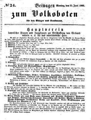 Der Volksbote für den Bürger und Landmann Montag 25. Juni 1866