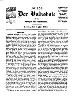 Der Volksbote für den Bürger und Landmann Sonntag 8. Juli 1866