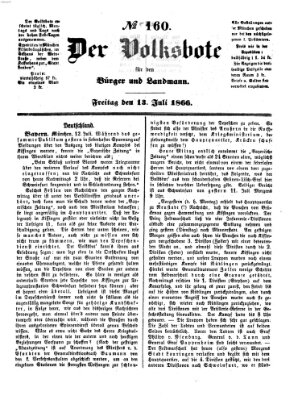 Der Volksbote für den Bürger und Landmann Freitag 13. Juli 1866