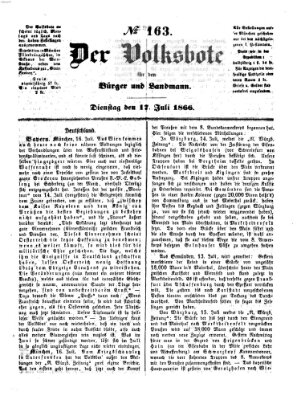 Der Volksbote für den Bürger und Landmann Dienstag 17. Juli 1866