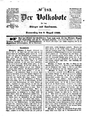 Der Volksbote für den Bürger und Landmann Donnerstag 9. August 1866