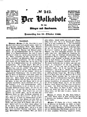 Der Volksbote für den Bürger und Landmann Donnerstag 18. Oktober 1866