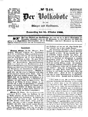 Der Volksbote für den Bürger und Landmann Donnerstag 25. Oktober 1866