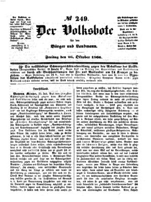 Der Volksbote für den Bürger und Landmann Freitag 26. Oktober 1866