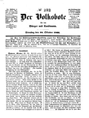 Der Volksbote für den Bürger und Landmann Dienstag 30. Oktober 1866