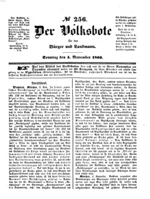 Der Volksbote für den Bürger und Landmann Sonntag 4. November 1866