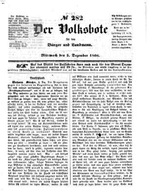 Der Volksbote für den Bürger und Landmann Mittwoch 5. Dezember 1866