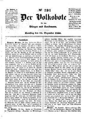 Der Volksbote für den Bürger und Landmann Samstag 15. Dezember 1866