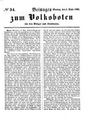 Der Volksbote für den Bürger und Landmann Montag 3. September 1866