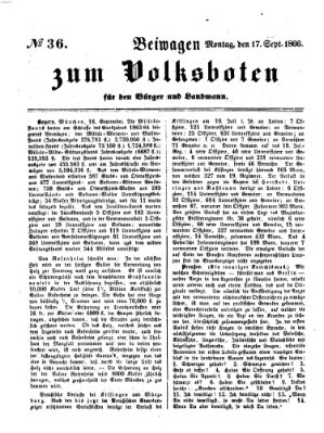 Der Volksbote für den Bürger und Landmann Montag 17. September 1866