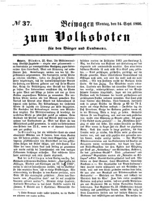 Der Volksbote für den Bürger und Landmann Montag 24. September 1866