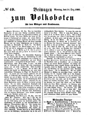 Der Volksbote für den Bürger und Landmann Montag 24. Dezember 1866