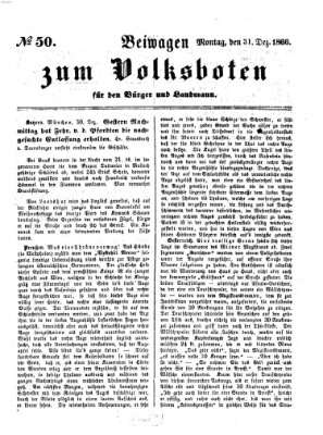 Der Volksbote für den Bürger und Landmann Montag 31. Dezember 1866