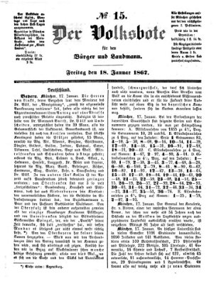 Der Volksbote für den Bürger und Landmann Freitag 18. Januar 1867