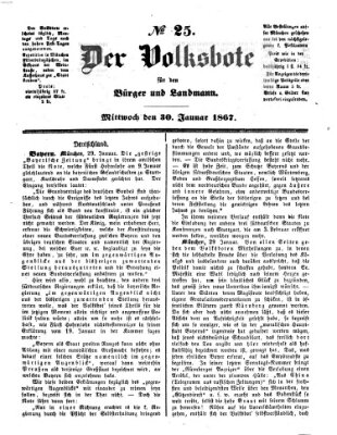 Der Volksbote für den Bürger und Landmann Mittwoch 30. Januar 1867