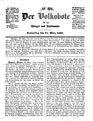 Der Volksbote für den Bürger und Landmann Donnerstag 21. März 1867