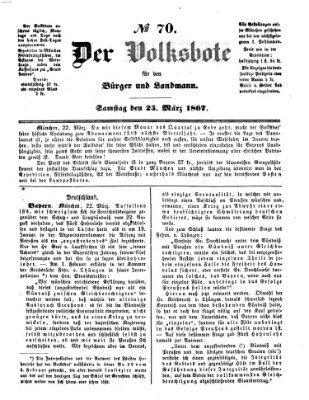 Der Volksbote für den Bürger und Landmann Samstag 23. März 1867