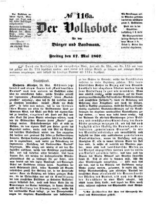 Der Volksbote für den Bürger und Landmann Freitag 17. Mai 1867