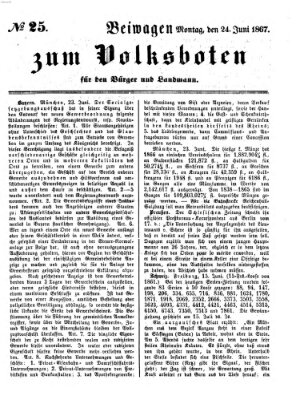 Der Volksbote für den Bürger und Landmann Montag 24. Juni 1867