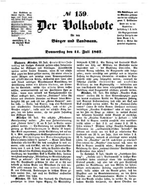 Der Volksbote für den Bürger und Landmann Donnerstag 11. Juli 1867