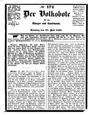 Der Volksbote für den Bürger und Landmann Sonntag 28. Juli 1867