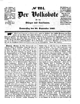 Der Volksbote für den Bürger und Landmann Donnerstag 26. September 1867