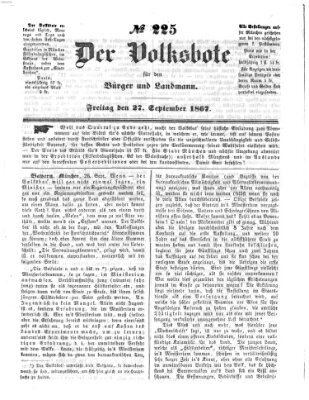 Der Volksbote für den Bürger und Landmann Freitag 27. September 1867