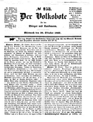 Der Volksbote für den Bürger und Landmann Mittwoch 30. Oktober 1867