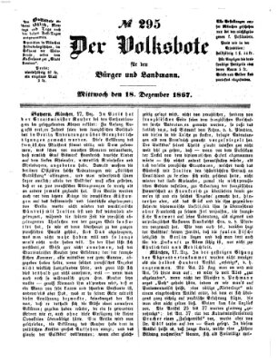 Der Volksbote für den Bürger und Landmann Mittwoch 18. Dezember 1867