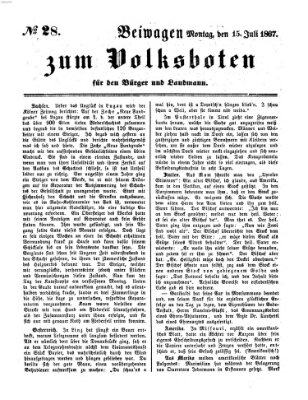 Der Volksbote für den Bürger und Landmann Montag 15. Juli 1867