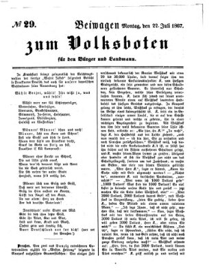 Der Volksbote für den Bürger und Landmann Montag 22. Juli 1867