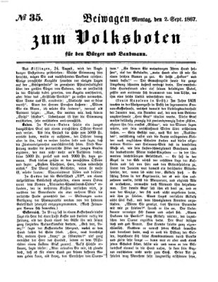 Der Volksbote für den Bürger und Landmann Montag 2. September 1867